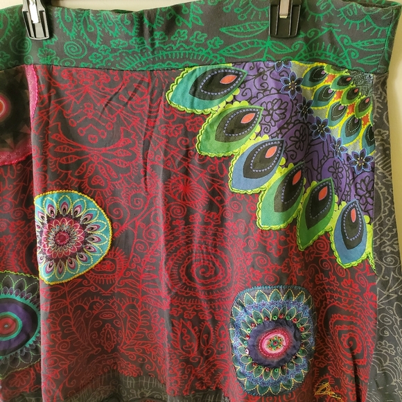 Desigual colorful stretch skirt sz xl - Picture 5 of 9